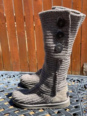 UGG Women’s Boots US Size 6 S/N Cardy 5819 Classic Knit Tall Gray